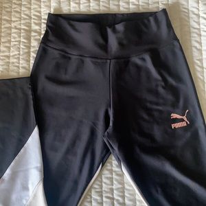 Black, mesh leg panel Puma leggings